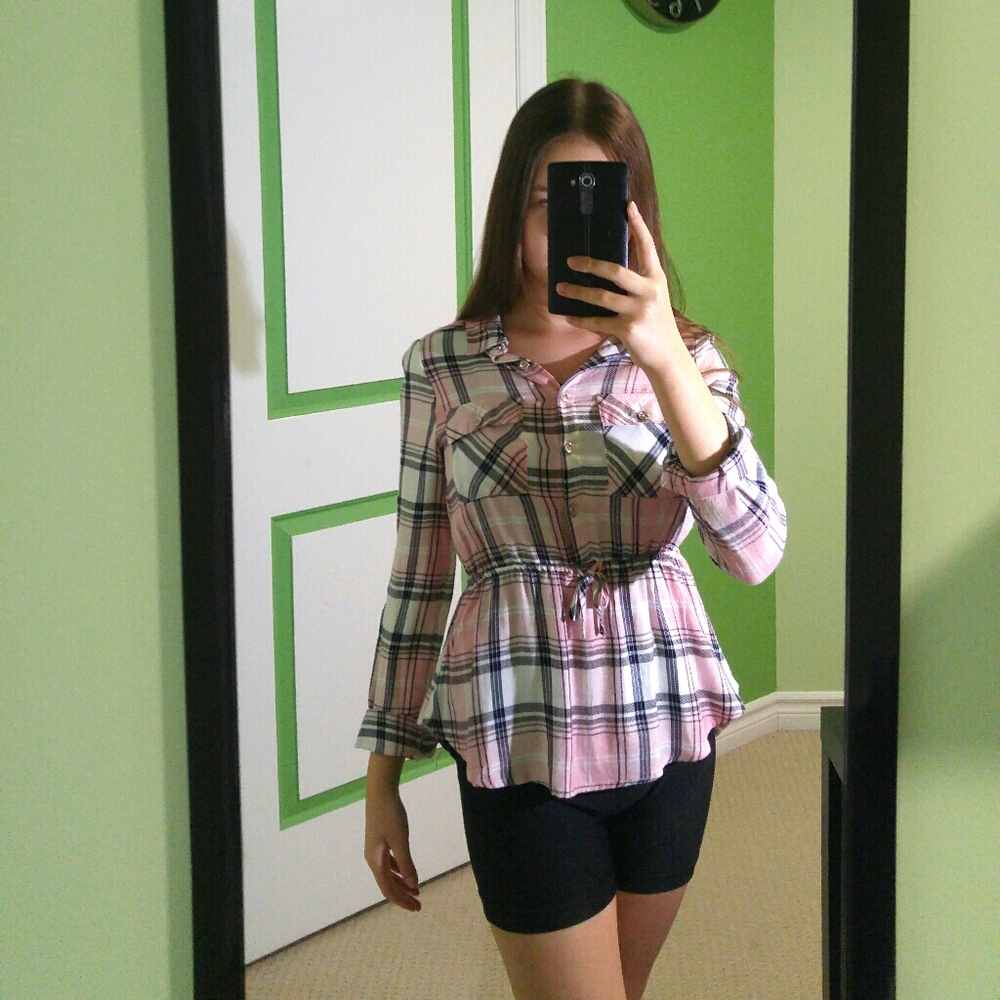 Square button down shirt